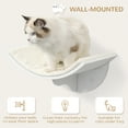 thumbnail image 3 of PawHut Wood Wall-Mounted Cat Shelves, Curved Kitten Bed Cat Perch Climber with Fleece Top, 16.25" x 11" x 8.25", White, 3 of 9