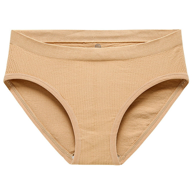 Aayomet Briefs For Women Women's Seamless Hipster Underwear No Show Panties  Invisibles Briefs Soft Stretch Bikini Underwears,Beige L 