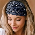 thumbnail image 2 of UJNDER Women Turban Hat With Bow Sequins Hair Bonnet Stylish Head Scarf Wrap Cover for Fashionable Ladies Navy, 2 of 4