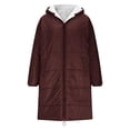 thumbnail image 4 of Long Sherpa Jackets for Women 2026 Thermal Fleece Lined Winter Coats Oversized Zip-up Soft Warm Bed Blanket, 4 of 6