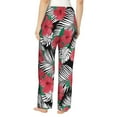 thumbnail image 3 of Pajama Pants Women, red flowers_A Sweatpants Soft Sleep Lounge Pants, Casual PJ Bottoms Pants with Pockets, 3 of 5