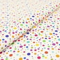 thumbnail image 2 of Singer Print Fabric, 100% Premium Cotton, Sewing Quilting, 44 inch, Rainbow Dots On White 3 Yard Cut, 2 of 2