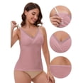 thumbnail image 3 of DARING DIVA Women's Crisscross Nursing Lace Trim Maternity Camisole Tank Tops L Pink, 3 of 6