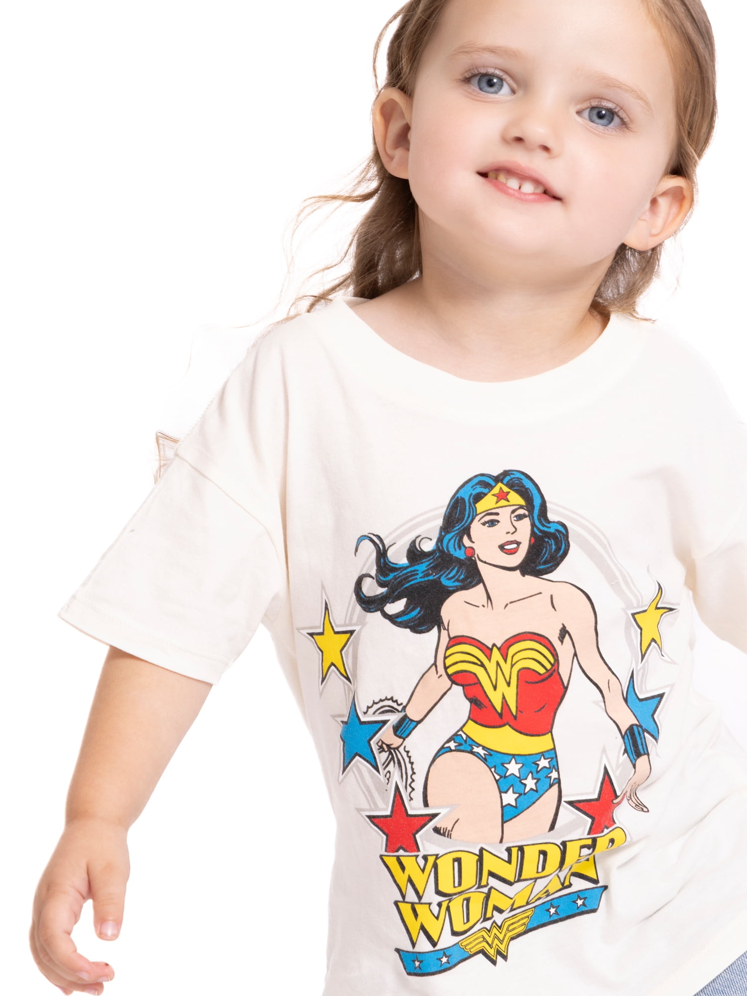 DC Comics Toddler Girls' Wonder Woman Graphic Tee with Short Sleeves, Sizes 12M-5T