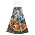 thumbnail image 7 of Yayeee Kitchen Hanging Hand Towels Set of 2 with Loop Bathroom Absorbent Tie Towel, Starry Pizza, 7 of 7