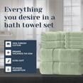 thumbnail image 3 of White Classic Hotel Collection Luxury 8-Piece 100% Turkish Cotton Towel Set, Green, 3 of 8