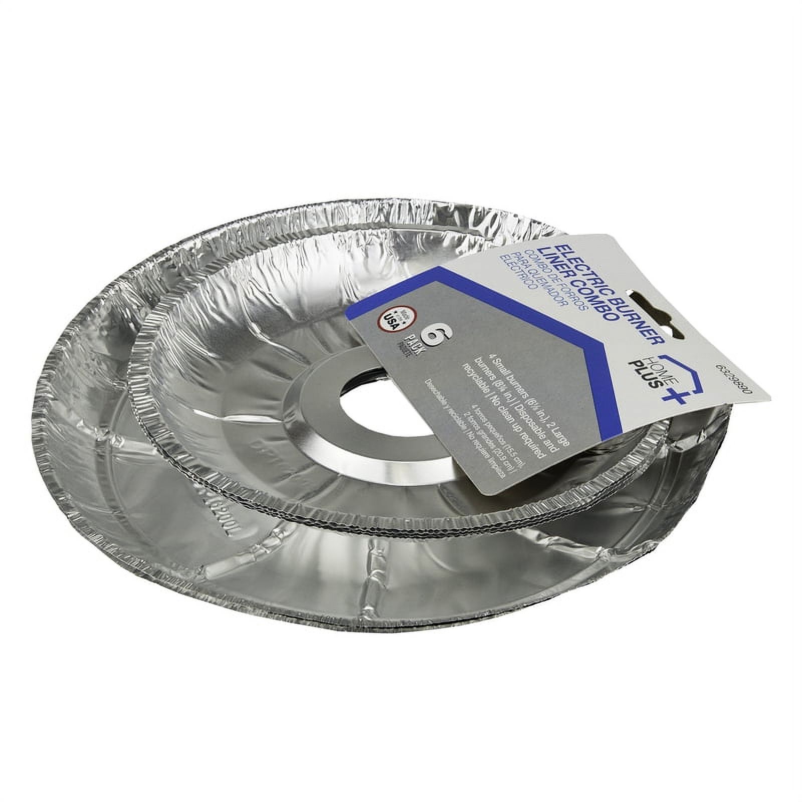 Home Plus 6329890 Electric Burner Liner, Silver - Pack of 12 - 6 per Pack