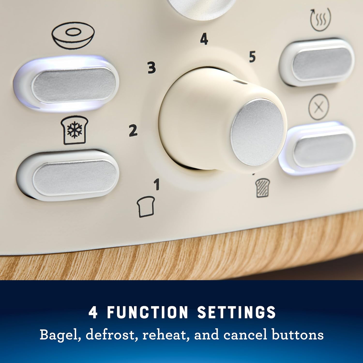 4-Slice Toaster with Extra Wide Slots, Bagel Toaster, Oat Milk