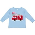 thumbnail image 3 of Inktastic Valentine's Day Red Firetruck with Pink Hearts Boys or Girls Long Sleeve Toddler T-Shirt, 3 of 5