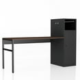 thumbnail image 2 of Adjustable L-Shaped Computer Desk with File Storage, Home Office Writing Table and File Storage Cabinet Set in Black Finish, 2 of 6