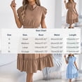 thumbnail image 3 of Gamivast Summer Dresses for Women Short Flutter Sleeve Mock Neck Shirt Dress Button Down Tie Waist Ruffle Dress Knee Length Casual Daily Work Office, 3 of 8