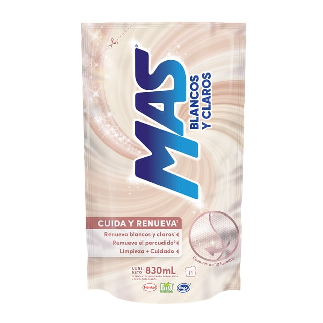 Detergente líquido MAS Blancos y Claros 830ml