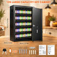 Black 125 Key Hook Wall Mount Key Lock Box for Secure Key Storage ...