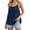 Dark Blue, variant on Womens Open Back Cami Tops Scoop Neck Spaghetti Strap Backless Low Back Tie Flowy Loose Fit Solid Color Sleeveless Beach Vacation Going Out Shirts