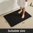thumbnail image 5 of BULULOM Black Bathroom Rug, Waffle Bath Mat Non Slip Washable Super Absorbent Quick Dry, Boho Farmhouse Bathroom Decor, 24"*36" Black, 5 of 11