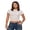 White, variant on LMLYSoH Women's Slim Floral Jacquard T-Shirt See-Through Mesh Boat Neck Short Sleeve Crop Tops