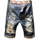 thumbnail image 3 of pantalones cortos de mezclilla para hombres de moda Agujeros europeos y estadounidense Abanopi Pantalones, 3 of 6