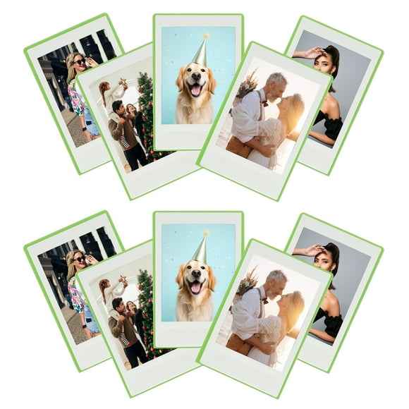 Uxcell Fridge Magnetic Frame, Mini Picture Frames Photo Frame Instant Film Small Picture Holder for Fujifilm Refrigerator Green 10