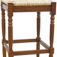 thumbnail image 4 of 29" Natural And Brown Solid Wood Backless Bar Height Bar Chair, 4 of 6
