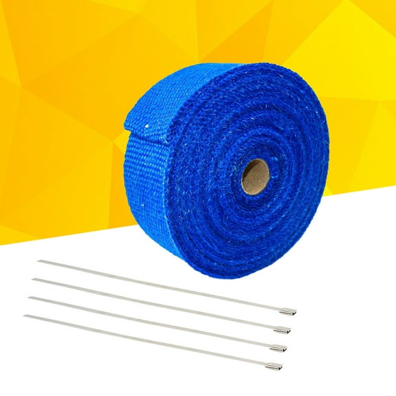 Raindrops 1.5mm * 25mm * 5mm Exhaust Heat Wrap Roll Header Tube Fiber Wrap Tape for Car Motorcycle (Blue)