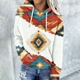 thumbnail image 2 of Levmjia Womens Hooded Sweatshirts Long Sleeve Vintage Fashion Printed Tops Casual Blouse Work Holiday Home Relaxation Soft Breathable Comfort Fit Daily Wear, 2 of 5