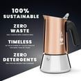 thumbnail image 4 of Bialetti Venus Induction, Stainless Steel Stovetop Espresso Coffee Maker, Suitable for all Types of Hobs, 6 Cups (7.9 Oz), Copper, 4 of 6