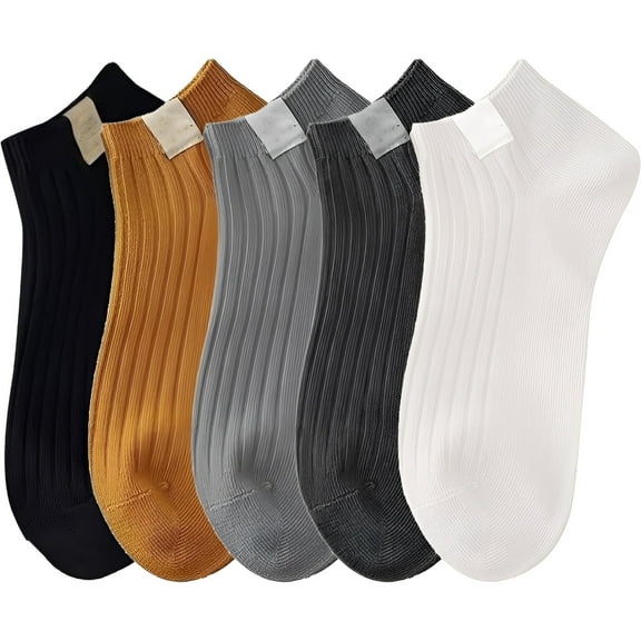 TELOLY 5Pairs Mens Ankle Socks9-13Mens Ankle Socks Size 9-11 Men's Socks ,Colormixing1