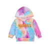 ZIYIXIN Girl's Tie-dyed Hooded Pullover Top,Classic Long Sleeve Letter Printed Casual Hoodies for Daily,Sports Exercise