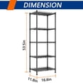 thumbnail image 3 of 5-Wire Adjustable Metal Storage Rack Shelving Unit for Laundry Bathroom Kitchen Pantry Closet, White, 11.8" D x 16.6" W x 53.5" H, 3 of 7