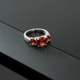 thumbnail image 5 of Gem Stone King 4.50 Ct Round Red Garnet 925 Sterling Silver 3-Stone Ring (Size 7), 5 of 5
