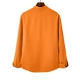thumbnail image 2 of Mens Casual Long Sleeve Linen Shirts Buttons Down Solid Plain Roll-Up Sleeve Summer Beach Shirts Orange XXL, 2 of 4
