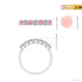 thumbnail image 4 of ANGARA Natural Half Eternity 7 Stone Pink Sapphire & Diamond Wedding Ring in Platinum for Women (Size-3mm) | September Birthstone, Anniversary, Jewelry Gift for Women | Natural Pink Sapphire Ring, 4 of 10