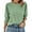 Grass Green, variant on UVN Crewneck Blouse for Women Summer 3/4 Sleeve T-Shirts Casual Tees Ladies Loose Tops