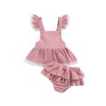 thumbnail image 2 of Newborn Baby Girl Summer Clothes 3 6 9 12 18 months Cute Lace Sleeveless Skirt  Ruffle Shorts Infant Skirt Outfits 2Pcs, 2 of 10