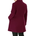 thumbnail image 5 of Agnes Orinda Women's Plus Size Winter Coats Double Breasted Peacoat Outerwear Jackets 4X Burgundy, 5 of 8