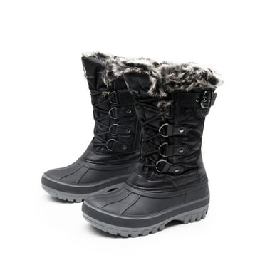 Dream Pairs Kids Boys & Girls Snow Boots Insulated Waterproof Winter Snow Boots KRIVER-1 BLACK Size 2