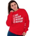 thumbnail image 3 of Eat Sleep Rescue Repeat Firefighter Unisex Plus Size Sweatshirt Brisco Brands 4X, 3 of 6