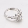 thumbnail image 4 of Anillo cuadrado de diamantes de imitación Exquisita aleación Anillos Joyas Mujeres Regalos (Blanco) (7) -181662.02 Likrtyny Para estrenar, 4 of 7