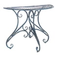 thumbnail image 4 of SAFAVIEH Annalise Outdoor Patio Semi-Circle Accent Table, Antique Blue, 4 of 11