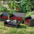 thumbnail image 6 of Pakunoda Outdoor All-Weather Patio Loveseat and Chair Seat Cushion Replacement Set of 3, Burgundy, 6 of 6