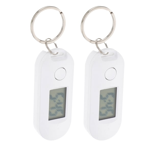 GAXIRE 2-Pack Multifunctional Electronic Pocket Watch with Keyring, White Design for Daily Use and Outdoor Activities
