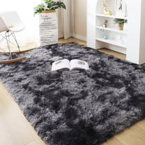 SAYFUT Rug Rectangle Oblong Shape Bedroom Fluffy Rugs Anti-Skid Shaggy Area Office Sitting Drawing Room Gateway Door Carpet Play Mat, 48''x72'', Dark Grey