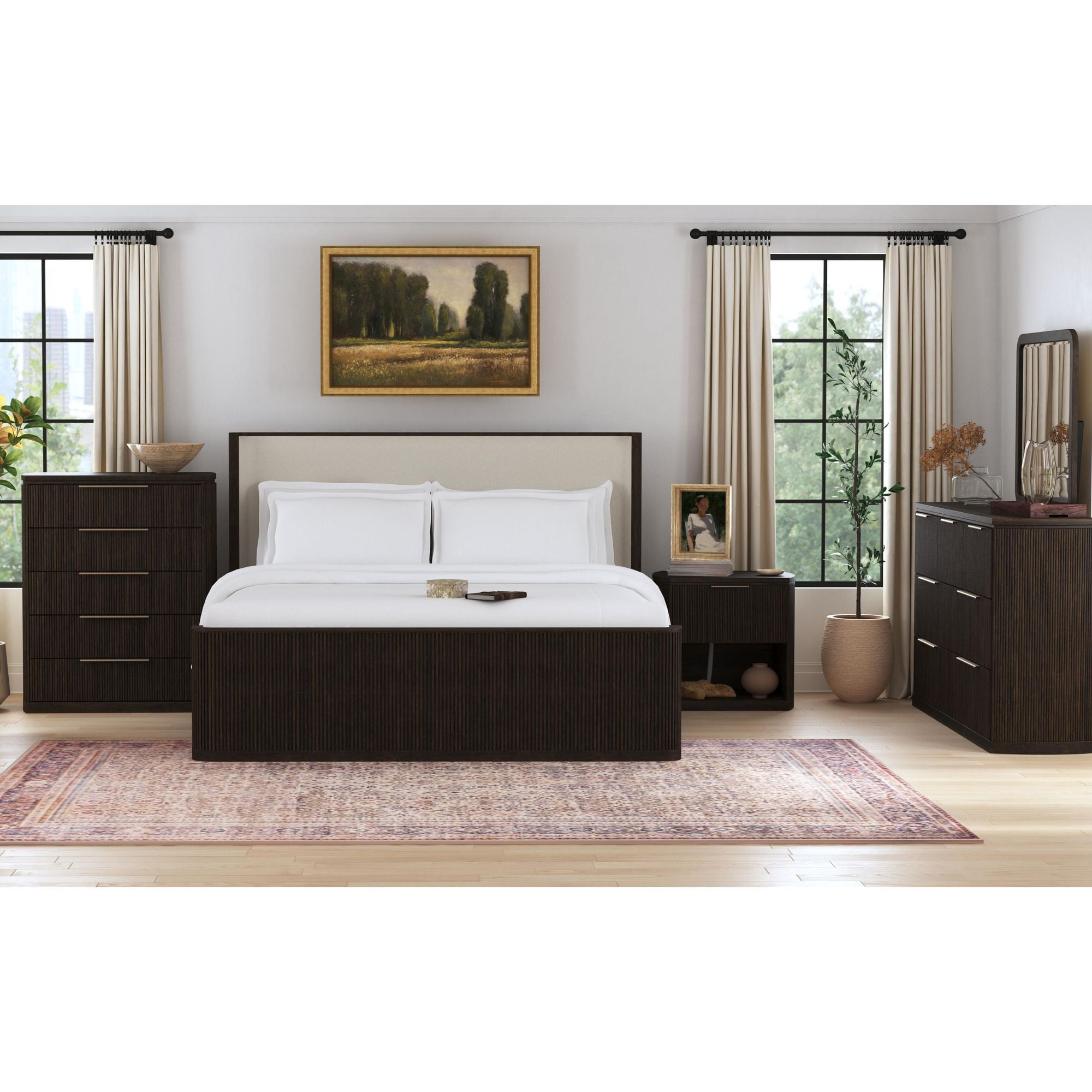 Picket House Furnishings Sutton Dresser and Mirror Set in Dark Brown