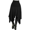 thumbnail image 5 of Sngxgn Women Skirt Vintage High Waist Pleated Skirt(Black,L), 5 of 7