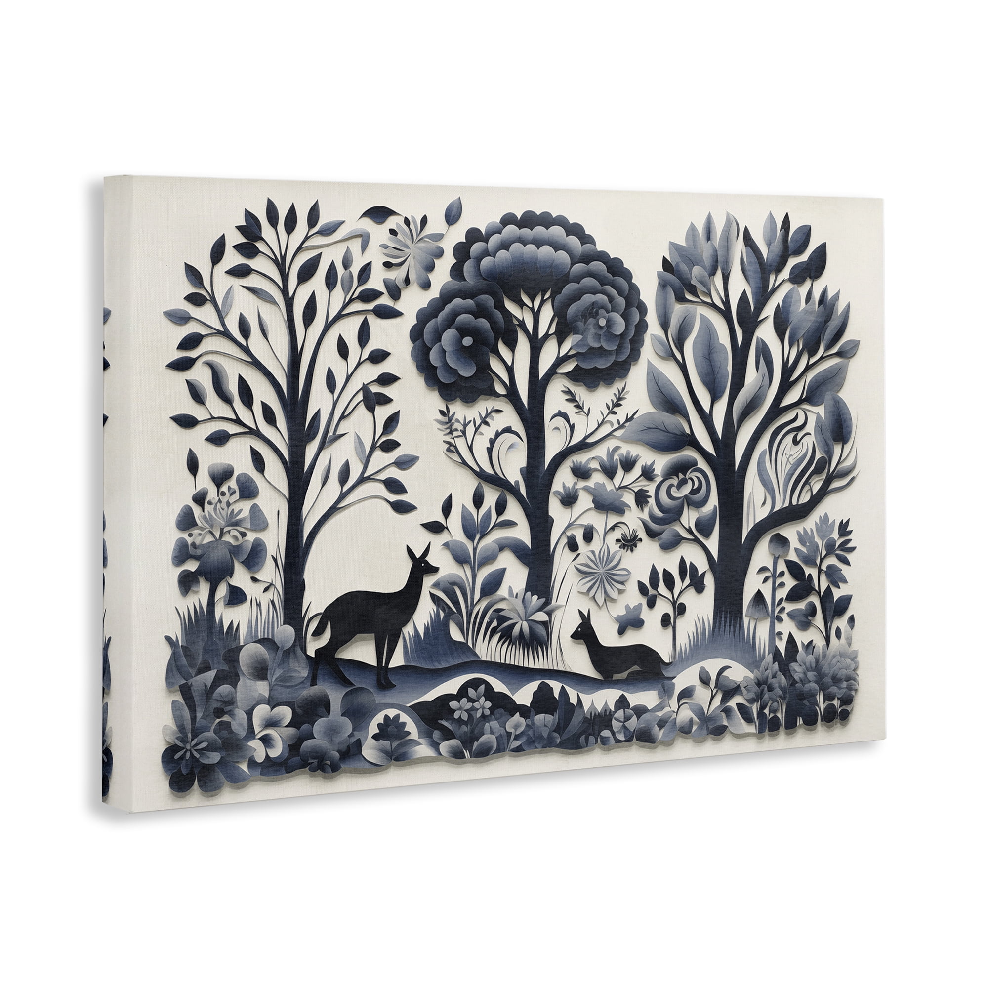 Stupell Industries Boho Forest Creatures Landscape Painting Gallery Wrapped Canvas Art Print Wall Art, 24 x 16