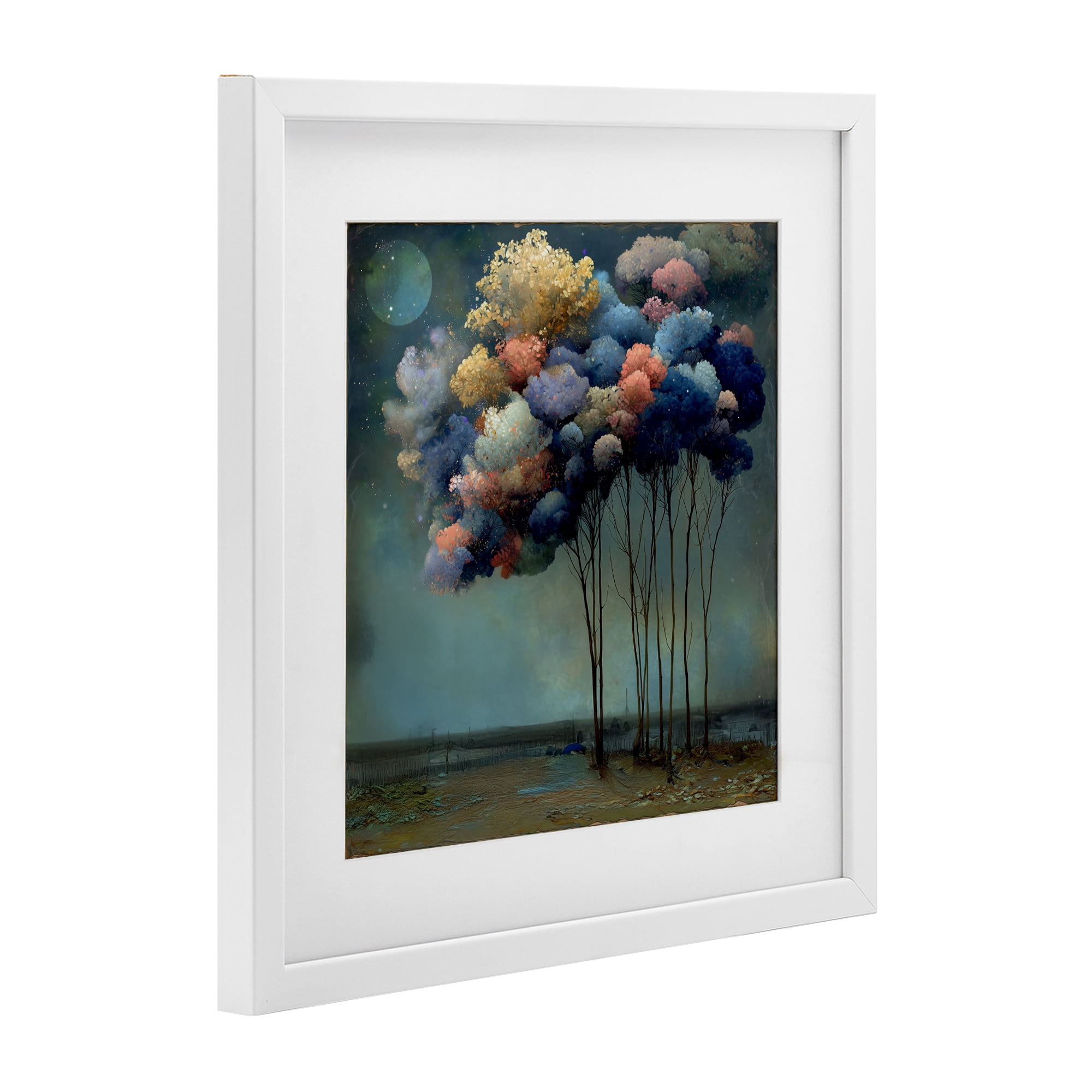 Stupell Industries Dreamy Sky Trees Surrealism White Framed Print Under Glass, design by Annabelle Hall