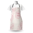 thumbnail image 3 of Almond Blossom Apron, Sketch Style Flowers with Hello Spring Words Oriental Foliage Composition, Unisex Kitchen Bib with Adjustable Neck for Cooking Gardening, Adult Size, Pink White, by Ambesonne, 3 of 4