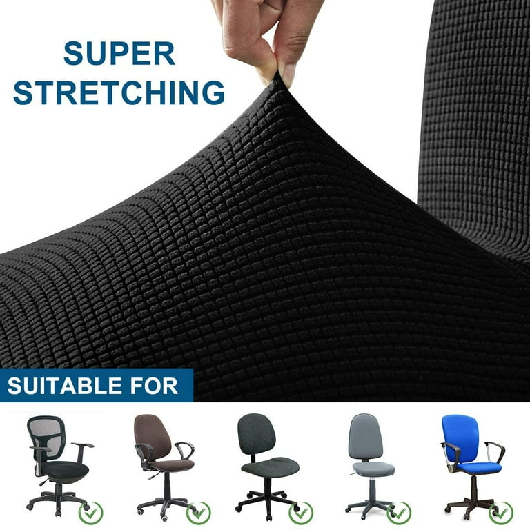 Office Chair Cover 2 Piece Stretchable Computer Office Chair Covers Universal Chair Seat Covers Stretch Rotating Chair Slipcovers Washable Spandex