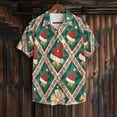 thumbnail image 5 of Unisex Christmas Printed Festive Patterns Short Sleeve Collared Button-Down Shirt for Holiday Gatherings and Daily Wear, 5 of 9