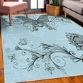 thumbnail image 3 of Spring Decorative Rug, Butterfly with Floral Mandala Pattern Bohemian Design with Butterfly Wings, Quality Carpet for Bedroom Dorm and Living Room, 6 Sizes, Pale Blue, by Ambesonne, 3 of 4